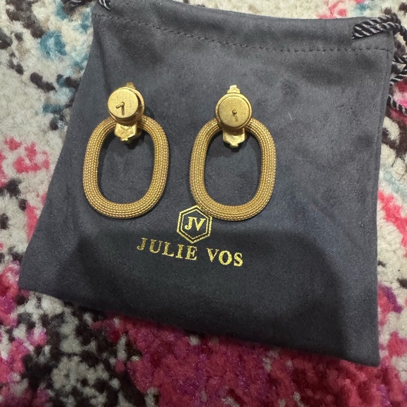 Julie Vos Gold Cheval Doorknocker Earring - Picture 3 of 5